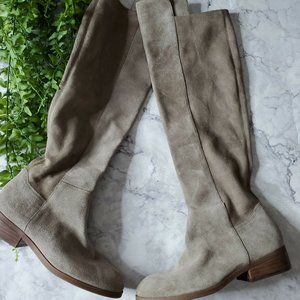 Sole Society Calypso Gray Suede Over the Knee Boot